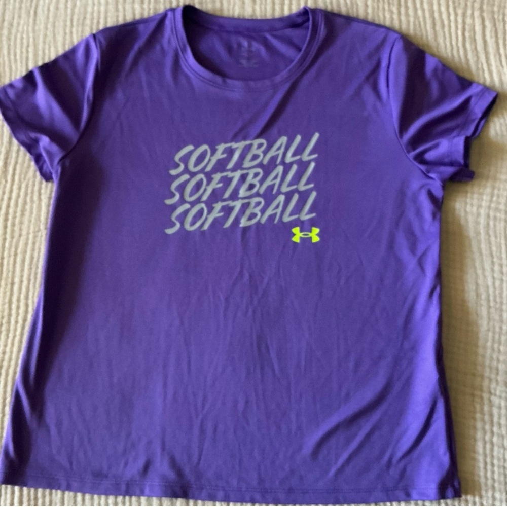 Under Armour Kids Purple Softball Tee
